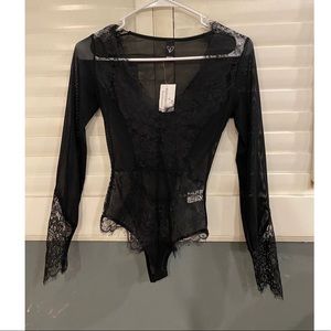 Black lace bodysuit